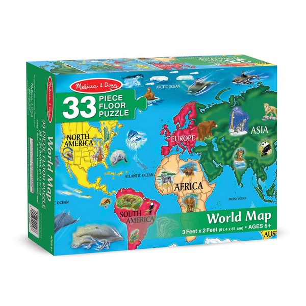 Продукт Melissa&Doug карта на света 33ч. - Пъзел - 0 - BG Hlapeta
